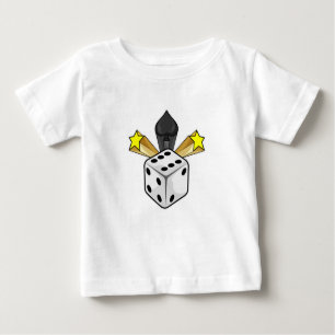 Camiseta Para Bebê Dice at Poker com Espadas e Estrelas
