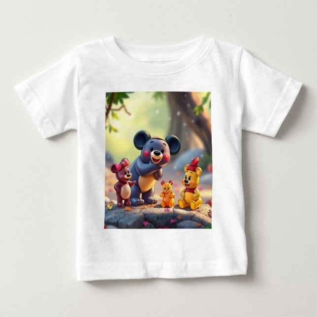 Camiseta Para Bebê „Die Zauberbärchen – Hüter des Glitzerwalds“ (Frente)