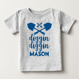 Camiseta Para Bebê Diggin Blue e Cinzas personalizadas