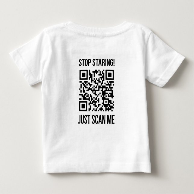 Camiseta Para Bebê Digitalize-me o código QR para um impulso motivaci (Verso)
