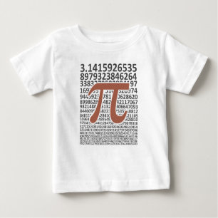 Camiseta Para Bebê Dígitos de Pi, matemática do dia do Pi