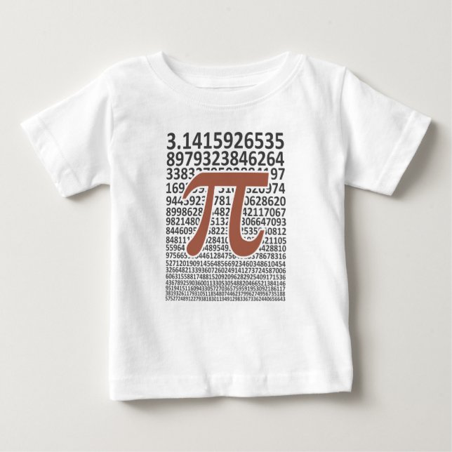Camiseta Para Bebê Dígitos de Pi, matemática do dia do Pi (Frente)
