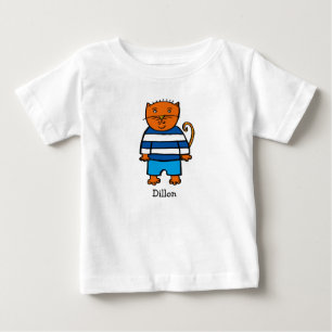 Camiseta Para Bebê Dillon o Gato Personalizado