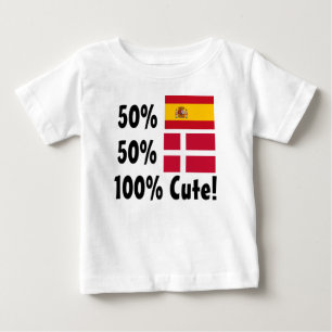 Camiseta Para Bebê Dinamarquês 100% do espanhol 50% de 50% bonito