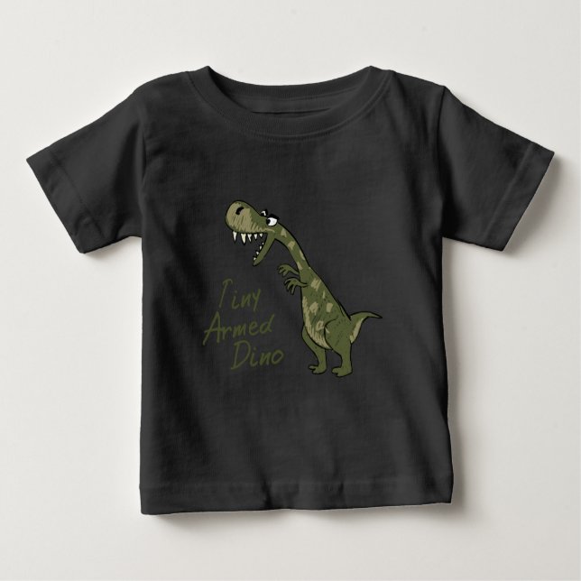 Camiseta Para Bebê Dino armado minúsculo (Frente)
