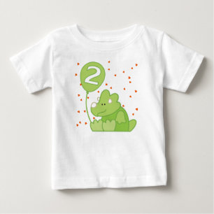Camiseta Para Bebê Dino Baby segundo aniversário
