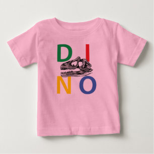 Camiseta Para Bebê DINO - Camisa-T Rosa Baby Fine Jersey