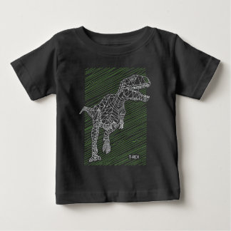 Camiseta Para Bebê Dino Dinâmico: Linhas de Ilustração do T-Rex