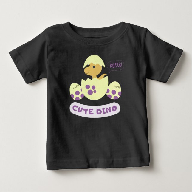 Camiseta Para Bebê Dino fofo (Frente)