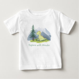 Camiseta Para Bebê Dino Fofo "Explore a Maravilha" criança