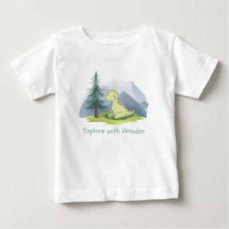 Camiseta Para Bebê Dino Fofo "Explore a Maravilha" criança