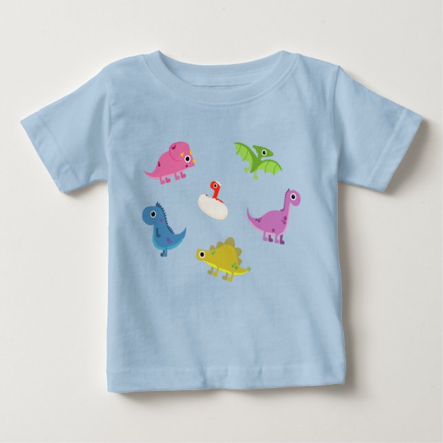 Camiseta Para Bebê Dinos Cute (Frente)