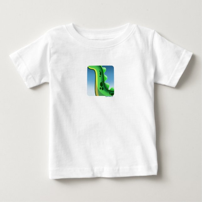 Camiseta Para Bebê DINOSSAUR MISTERIOSO DO PESCOÇO LONGO por Jeff Wil (Frente)