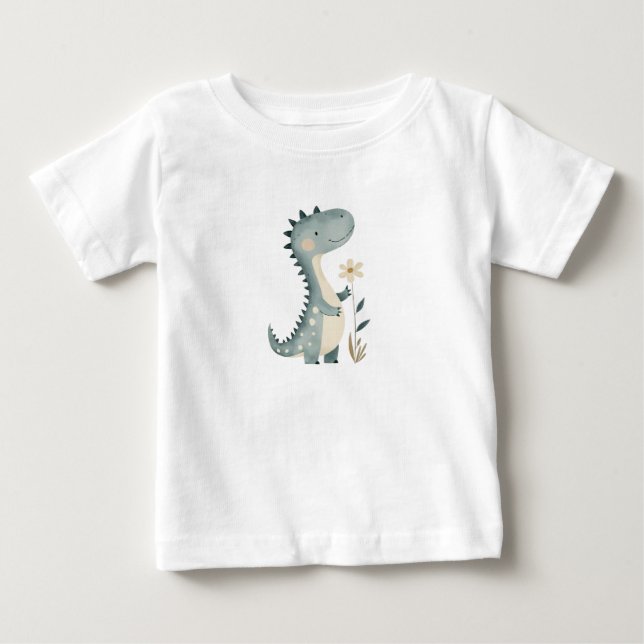 Camiseta Para Bebê Dinossauro (Frente)