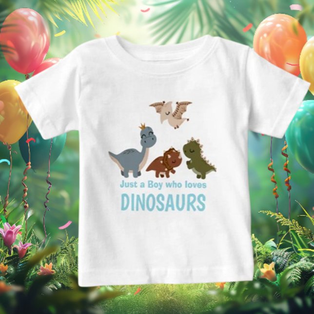 Camiseta Para Bebê Dinossauro Azul Boêmio (Dress your little one in style with our Blue Boho Dinosaur Baby T-Shirt! )