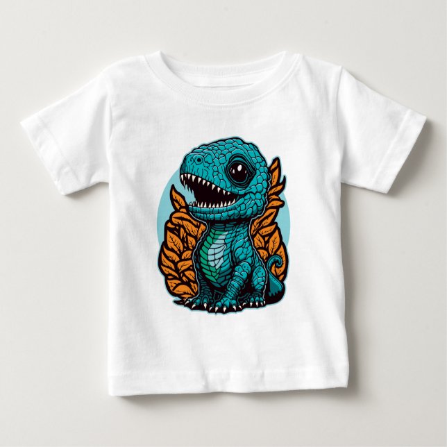 Camiseta Para Bebê Dinossauro Bebê (Frente)