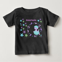 Camiseta Para Bebê Dinossauro Bebê Floral Personalizado