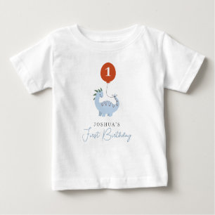 Camiseta Para Bebê Dinossauro Boas Primeiro primeiro aniversario
