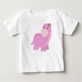 Camiseta Para Bebê Dinossauro bonito, dinossauro rosa, dinossauro fem