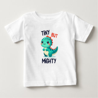 Camiseta Para Bebê Dinossauro bonito "Pequeno mas poderoso"