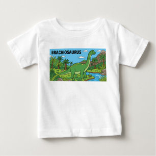 Camiseta Para Bebê dinossauro braquiossauro