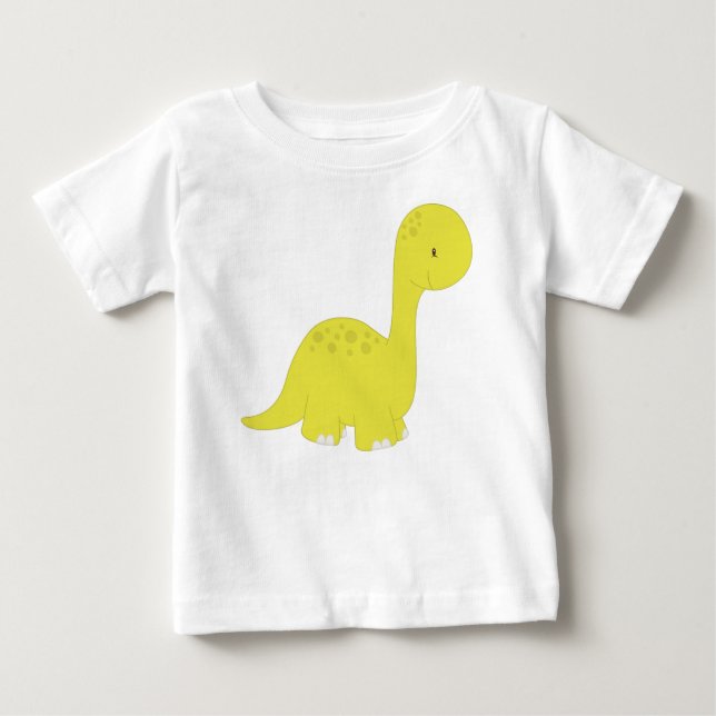Camiseta Para Bebê Dinossauro Cinto, Dinossauro Bebê, Dino, Brontossa (Frente)