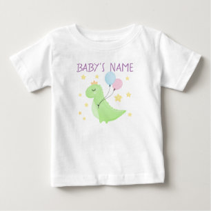 Camiseta Para Bebê Dinossauro com Balões