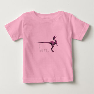 Camiseta Para Bebê Dinossauro cor-de-rosa pequeno