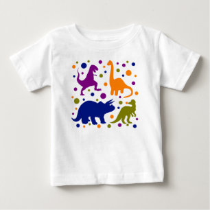 Camiseta Para Bebê Dinossauro, crianças bolinhas coloridas