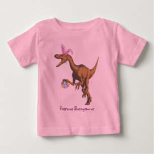Camiseta Para Bebê dinossauro da páscoa