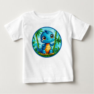 Camiseta Para Bebê Dinossauro de desenho animado fofo
