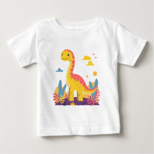 Camiseta Para Bebê Dinossauro de Desenho Animado Fofo – Dino Adorável