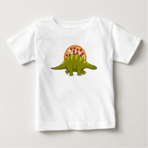 Camiseta Para Bebê Dinossauro de Pizza