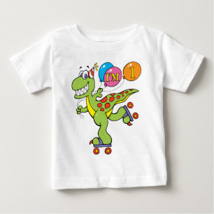 Camiseta Para Bebê Dinossauro do primeiro aniversario