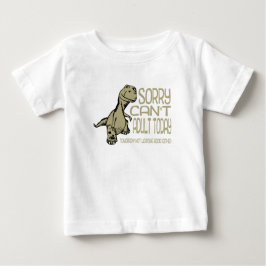 Camiseta Para Bebê Dinossauro Engraçado - Desculpe não poder adultar 
