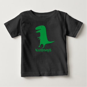 Camiseta Para Bebê Dinossauro Engraçado Nome Personalizado