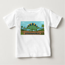 Camiseta Para Bebê Dinossauro Estegossauro 