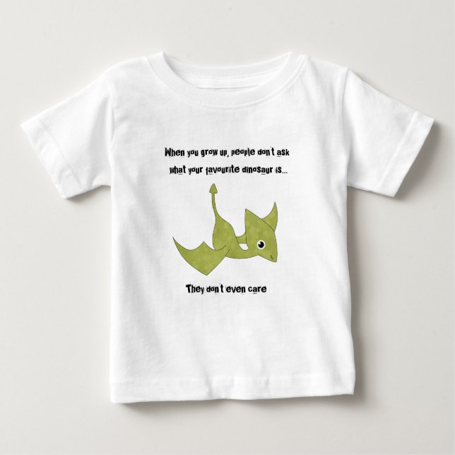 Camiseta Para Bebê Dinossauro Favorito com Pterodactilo (Frente)