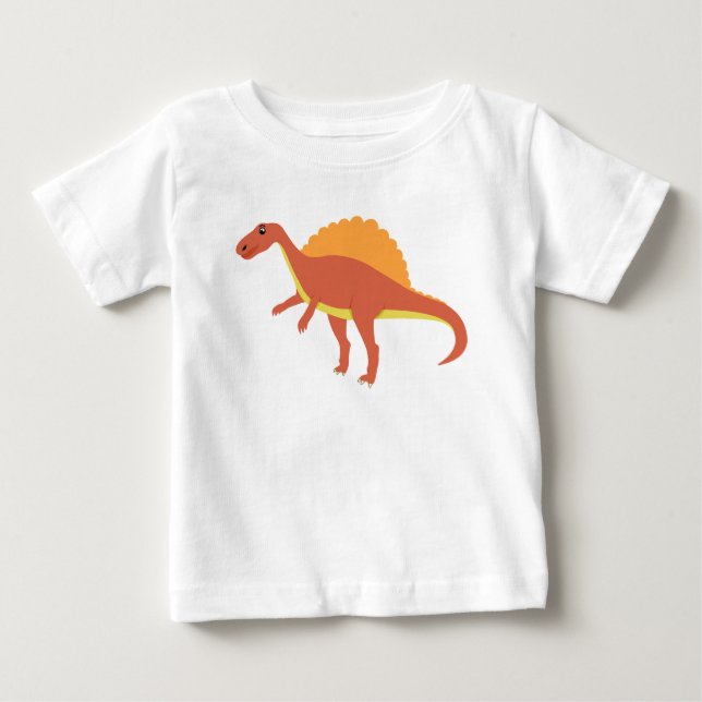 Camiseta Para Bebê Dinossauro Feliz para Andar (Frente)