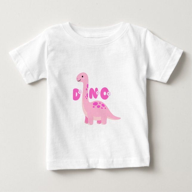 Camiseta Para Bebê Dinossauro fofo 🦕  (Frente)