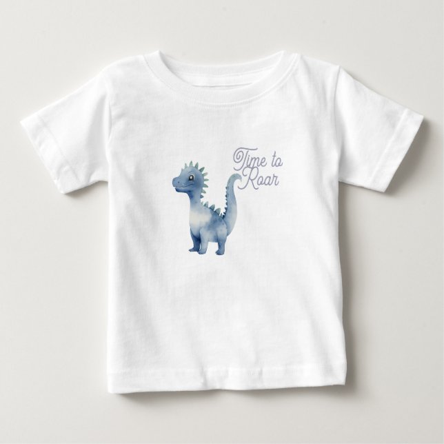 Camiseta Para Bebê Dinossauro Fofo (Frente)