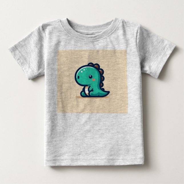 Camiseta Para Bebê dinossauro fofo (Frente)