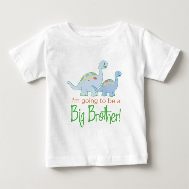Camiseta Para Bebê Dinossauro-Irmão-Grande (Frente)