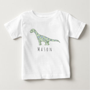 Camiseta Para Bebê Dinossauro Personalizado do Baby Boy com Nome