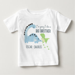 Camiseta Para Bebê Dinossauro Personalizado Irmão Grande, Grande Irmã