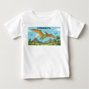 Camiseta Para Bebê dinossauro pterodáctilo