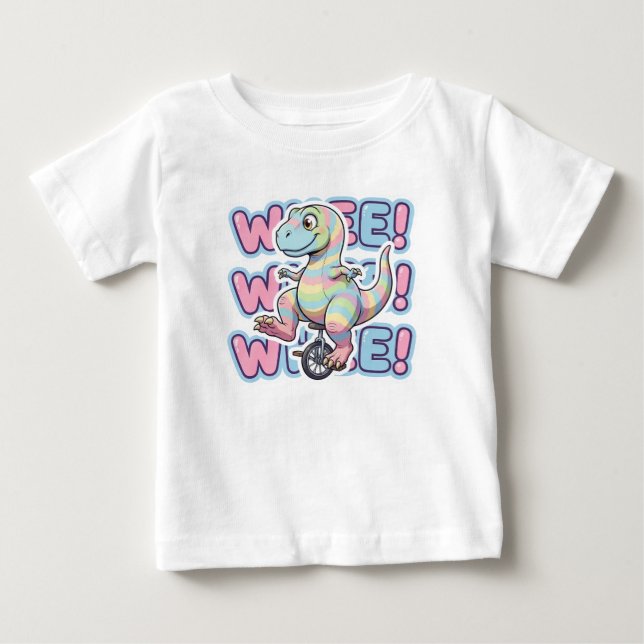 Camiseta Para Bebê Dinossauro, Rodou!!! (Frente)