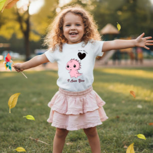 Camiseta Para Bebê Dinossauro Rosa Fofo