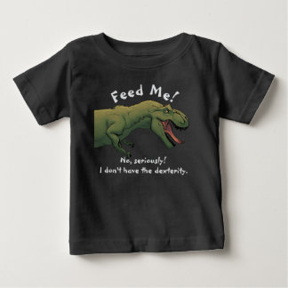 Camiseta Para Bebê Dinossauro T-Rex Alimenta-Me Uma Roupa De Bebê