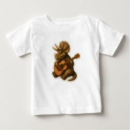 Camiseta Para Bebê Dinossauro Tocando Violão